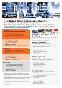 New Zealand Diploma in Engineering (Level 6) (Mechanical, Civil