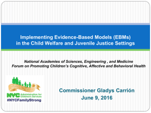 Implementing Evidence-Based Models (EBMs) in the Child Welfare