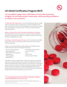 UL`s Retail Certification Program (RCP) - Services