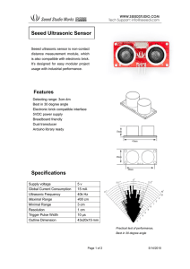 Seeed Ultrasonic Sensor Specifications