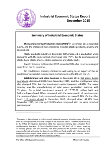 Industrial Economic Status Report December 2015
