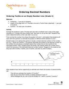 Ordering Decimal Numbers