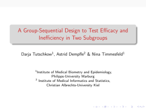 A Group-Sequential Design to Test Efficacy and Inefficiency in Two