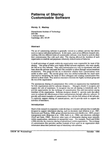 Patterns of Sharing Customizable Software