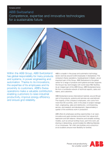 ABB Switzerland Competence, expertise and innovative