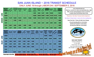 2016 san juan island summer daily schedule