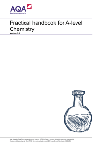 AS and A-level Chemistry Practicals handbook Practicals