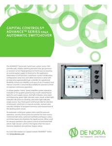 capital controls® advance™ series 1041 automatic switchover