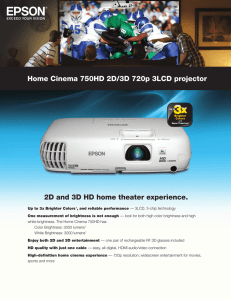 Product Specifications - Home Cinema 750HD