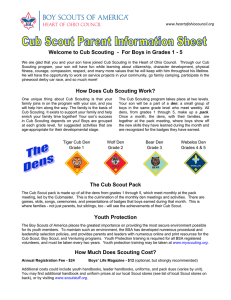 Welcome to Cub Scouting - For Boys in Grades 1