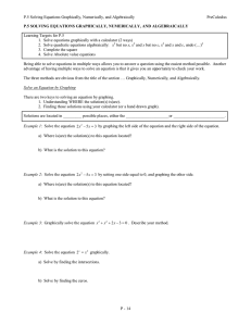 P.5 Solving Equations Graphically, Numerically, and Algebraically