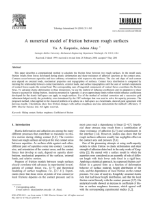 A numerical model of friction between rough surfaces