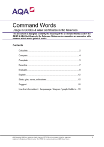 GCSE Science Teacher guide Teacher guide: Command words
