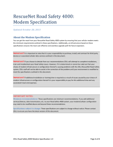 RescueNet Road Safety 4000: Modem Specification