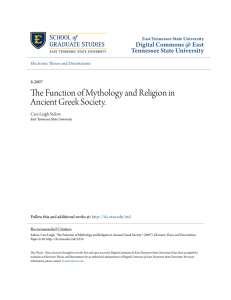 The Function of Mythology and Religion in Ancient Greek Society.