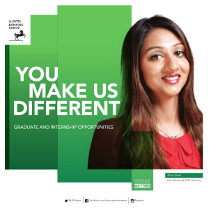 YOU MAKE US DIFFERENT - Lloyds Banking Group Talent