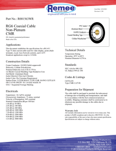 RG6 Coaxial Cable Non-Plenum CMR
