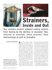 Strainers, Inside and Out - Steve D`Antonio Marine Consulting