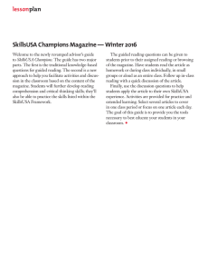 lessonplan SkillsUSA Champions Magazine — Winter 2016