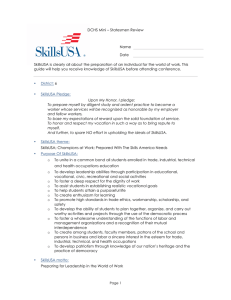 DCHS Mini – Statesmen Review Name Date SkillsUSA is clearly all