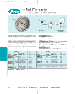 Series BT Bimetal Thermometers