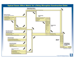 Typical Cause-Effect Matrix for a Delay/Disruption Construction Claim