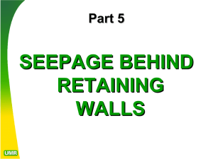 SEEPAGE BEHIND RETAINING WALLS
