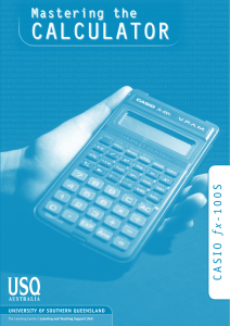 Casio fx-100S calculator booklet - University of Southern Queensland