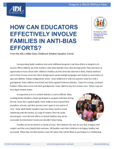 How can educators effectively involve families in anti