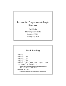 Lecture #4: Programmable Logic Structure Book Reading