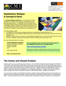 Stabilization Wedges - Carbon Mitigation Initiative