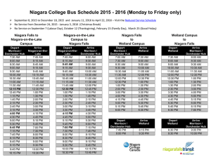 Niagara College Bus Schedule 2014-2015