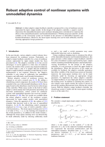 Robust adaptive control of nonlinear systems with unmodelled