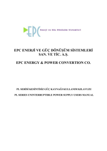 Kullanım Kılavuzu - EPC Enerji ve Güç Dönüşüm Sistemleri