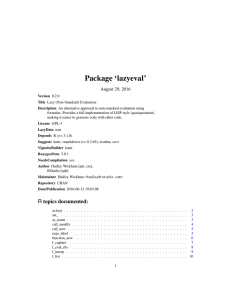 Package `lazyeval`