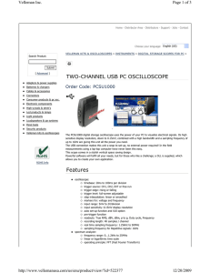 TWO-CHANNEL USB PC OSCILLOSCOPE Features