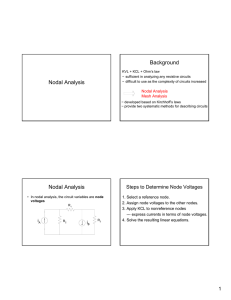 Nodal Analysis Background Nodal Analysis