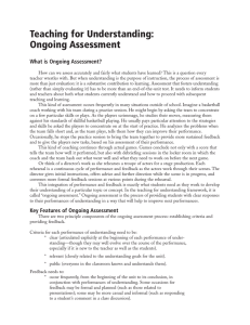 Teaching for Understanding: Ongoing Assessment