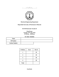 Electrical Engi King Fahd University Name ID Number Section