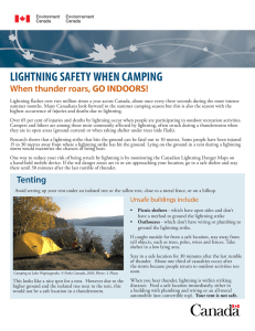 LIGHTNING SAFETY WHEN CAMPING