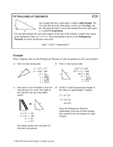 Pythagorean Theorem - CPM Educational Program
