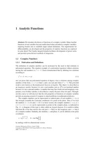 1 Analytic Functions