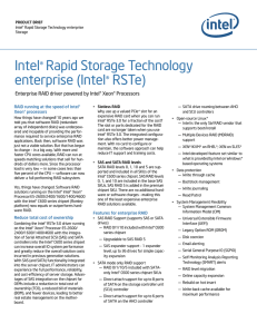 Intel® Rapid Storage Technology enterprise: Product Brief