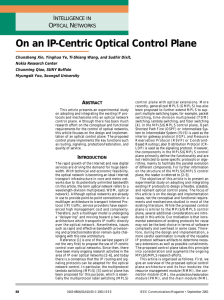On an IP-Centric Optical Control Plane