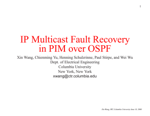 IP Multicast Fault Recovery in PIM over OSPF