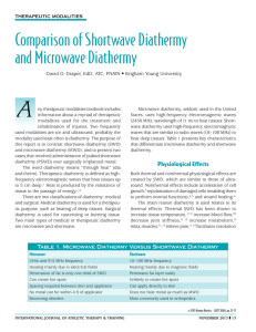 Comparison of Shortwave Diathermy and Microwave Diathermy