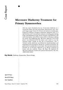 Microwave Diathermy Treatment for Primary Dysmenorrhea