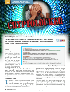 This article discusses CryptoLocker ransomware, how it works, how