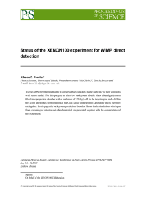 Status of the XENON100 experiment for WIMP direct - Physik