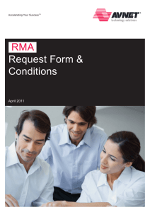 see RMA conditions. - Avnet Technology Solutions